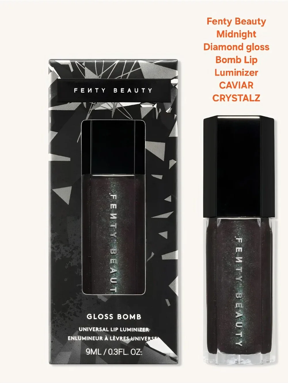 Fenty Beauty Men Grooming Gloss Bomb Lip Luminizer — Caviar Crystalz (Midnight)